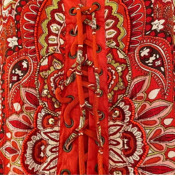 Joe Browns Orange Print Long Midi Dress - Embellished - Boho - Size 20 - NWT - Picture 4 of 6